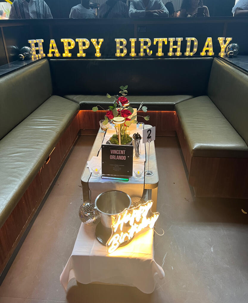 Individual Marquee Letters & VIP Section Set Up